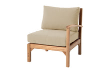 Huntington Teak Outdoor Right Arm Chair. Sunbrella Cushion