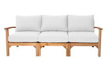 6 pc Huntington Teak Outdoor Deep Seating Group with 36" Chat Table. Sunbrella Cushion