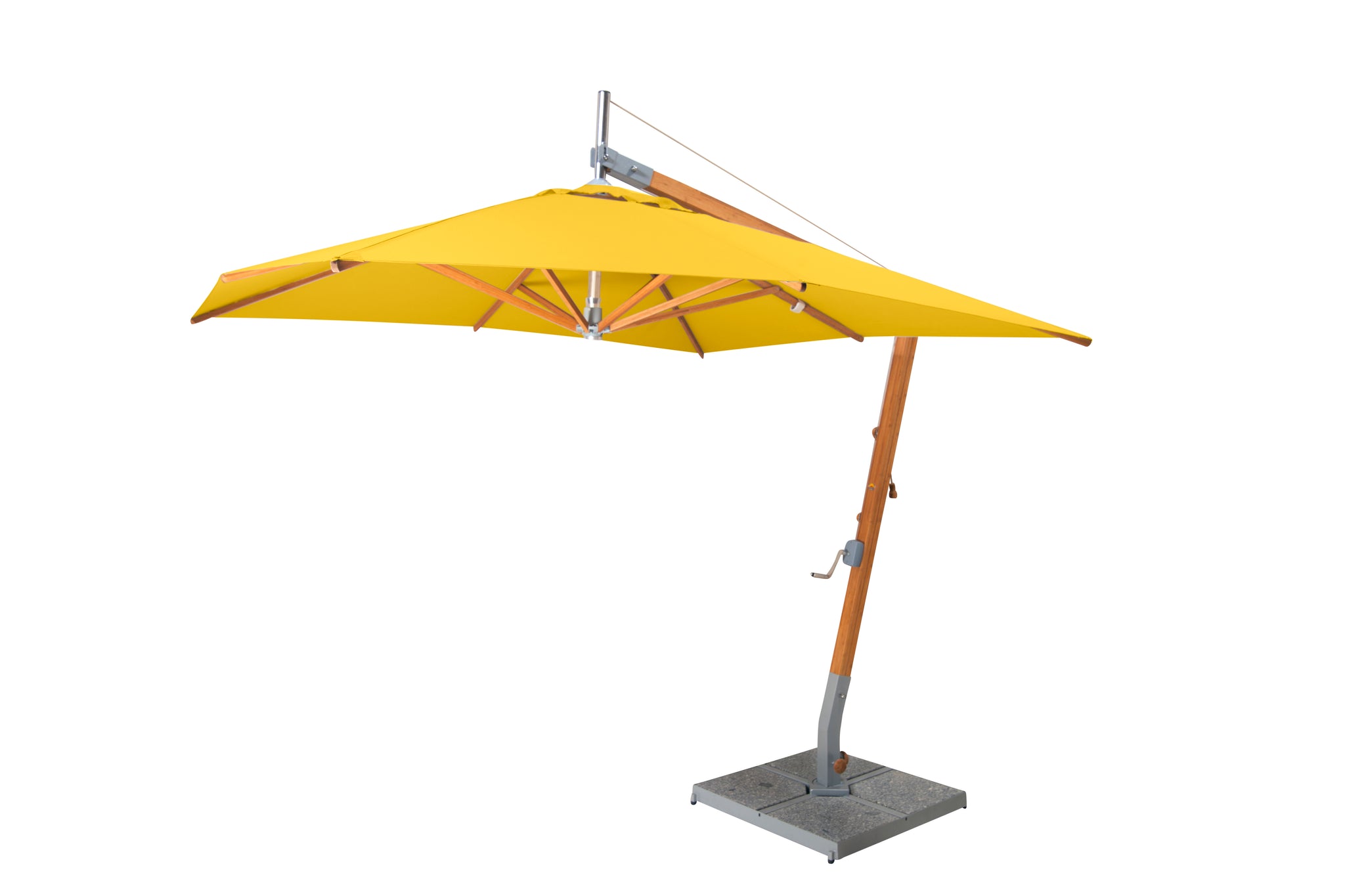 Bambrella 8.5' Square Sirocco Side Wind Bamboo Manual Lift Cantilever – Willow Creek Designs