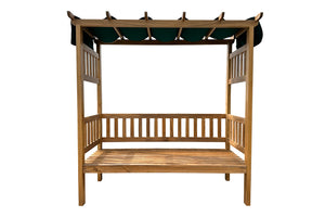 Huntington Teak Arbor Bench. Sunbrella Cushion.