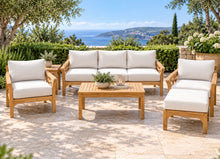 6 pc Monterey Teak Deep Seating Set with Coffee Table. Sunbrella Cushion.