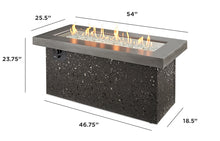 Outdoor Greatroom KL-1242-MM Grey Key Largo Linear Gas Fire Pit Table