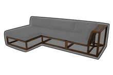 3 pc Laguna Teak Sectional Chaise Lounger Deep Seating Group WeatherMAX Outdoor Weather Cover