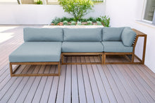 3 pc Laguna Teak Sectional Chaise Lounger Deep Seating Group. Sunbrella Cushion