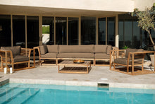 5 pc Laguna Teak Deluxe Sofa Deep Seating Group with Coffee Table. Sunbrella Cushion