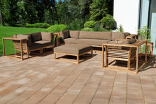 5 pc Laguna Teak Deluxe Sofa Deep Seating Group Loveseat with Ottoman. Sunbrella Cushion