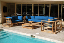 5 pc Laguna Teak Deluxe Sofa Deep Seating Group Loveseat with Coffee Table. Sunbrella Cushion