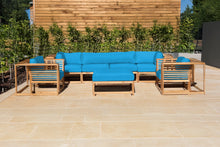 5 pc Laguna Teak Deluxe Sofa Deep Seating Group with Ottoman. Sunbrella Cushion