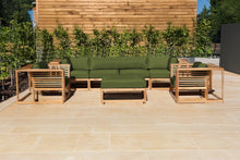 5 pc Laguna Teak Deluxe Sofa Deep Seating Group with Ottoman. Sunbrella Cushion
