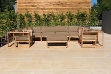 5 pc Laguna Teak Deluxe Sofa Deep Seating Group with Ottoman. Sunbrella Cushion