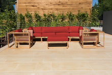 5 pc Laguna Teak Deluxe Sofa Deep Seating Group with Ottoman. Sunbrella Cushion