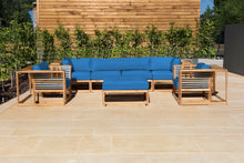 5 pc Laguna Teak Deluxe Sofa Deep Seating Group with Ottoman. Sunbrella Cushion