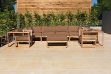 5 pc Laguna Teak Deluxe Sofa Deep Seating Group with Ottoman. Sunbrella Cushion