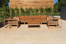 5 pc Laguna Teak Deluxe Sofa Deep Seating Group with Ottoman. Sunbrella Cushion