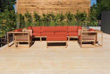 5 pc Laguna Teak Deluxe Sofa Deep Seating Group with Ottoman. Sunbrella Cushion