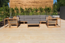 5 pc Laguna Teak Deluxe Sofa Deep Seating Group with Ottoman. Sunbrella Cushion