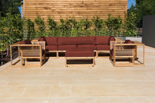 5 pc Laguna Teak Deluxe Sofa Deep Seating Group with Ottoman. Sunbrella Cushion