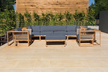 5 pc Laguna Teak Deluxe Sofa Deep Seating Group with Ottoman. Sunbrella Cushion