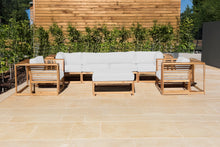5 pc Laguna Teak Deluxe Sofa Deep Seating Group with Ottoman. Sunbrella Cushion