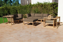 5 pc Laguna Teak Sofa Deep Seating Group Loveseat with Ottoman. Sunbrella Cushion