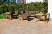 5 pc Laguna Teak Sofa Deep Seating Group Loveseat with Ottoman. Sunbrella Cushion