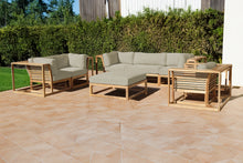 5 pc Laguna Teak Sofa Deep Seating Group Loveseat with Ottoman. Sunbrella Cushion