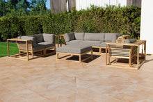 5 pc Laguna Teak Sofa Deep Seating Group Loveseat with Ottoman. Sunbrella Cushion