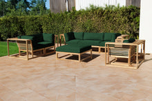 5 pc Laguna Teak Sofa Deep Seating Group Loveseat with Ottoman. Sunbrella Cushion