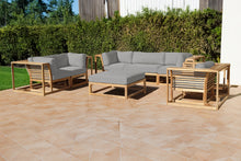 5 pc Laguna Teak Sofa Deep Seating Group Loveseat with Ottoman. Sunbrella Cushion