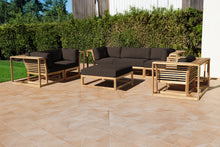 5 pc Laguna Teak Sofa Deep Seating Group Loveseat with Ottoman. Sunbrella Cushion