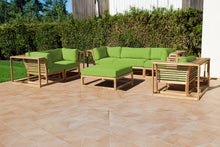 5 pc Laguna Teak Sofa Deep Seating Group Loveseat with Ottoman. Sunbrella Cushion