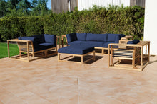 5 pc Laguna Teak Sofa Deep Seating Group Loveseat with Ottoman. Sunbrella Cushion