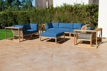 5 pc Laguna Teak Sofa Deep Seating Group Loveseat with Ottoman. Sunbrella Cushion