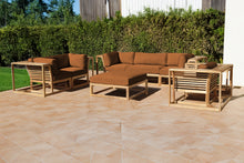 5 pc Laguna Teak Sofa Deep Seating Group Loveseat with Ottoman. Sunbrella Cushion