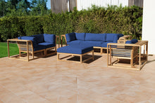 5 pc Laguna Teak Sofa Deep Seating Group Loveseat with Ottoman. Sunbrella Cushion