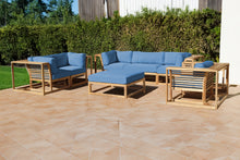 5 pc Laguna Teak Sofa Deep Seating Group Loveseat with Ottoman. Sunbrella Cushion