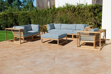 5 pc Laguna Teak Sofa Deep Seating Group Loveseat with Ottoman. Sunbrella Cushion