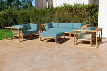 5 pc Laguna Teak Sofa Deep Seating Group Loveseat with Ottoman. Sunbrella Cushion