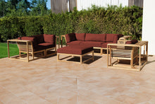 5 pc Laguna Teak Sofa Deep Seating Group Loveseat with Ottoman. Sunbrella Cushion