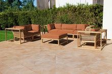 5 pc Laguna Teak Sofa Deep Seating Group Loveseat with Ottoman. Sunbrella Cushion