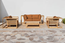 5 pc Laguna Teak Loveseat Deep Seating Group with Coffee Table. Sunbrella Cushion