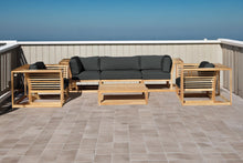 5 pc Laguna Teak Sofa Deep Seating Group with Coffee Table. Sunbrella Cushion
