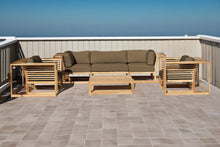 5 pc Laguna Teak Sofa Deep Seating Group with Coffee Table. Sunbrella Cushion