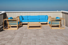 5 pc Laguna Teak Sofa Deep Seating Group with Coffee Table. Sunbrella Cushion