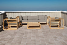 5 pc Laguna Teak Sofa Deep Seating Group with Coffee Table. Sunbrella Cushion