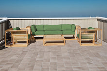 5 pc Laguna Teak Sofa Deep Seating Group with Coffee Table. Sunbrella Cushion