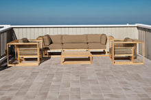 5 pc Laguna Teak Sofa Deep Seating Group with Coffee Table. Sunbrella Cushion