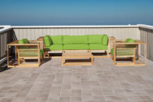 5 pc Laguna Teak Sofa Deep Seating Group with Coffee Table. Sunbrella Cushion