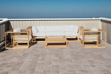 5 pc Laguna Teak Sofa Deep Seating Group with Coffee Table. Sunbrella Cushion