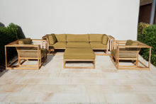 5 pc Laguna Teak Sofa Deep Seating Group with Ottoman. Sunbrella Cushion